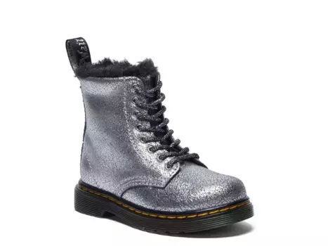 Ботинки Dr. Martens 1460 — детские, серебристый металлик
