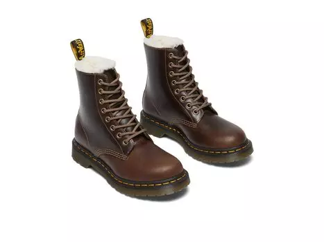 Ботинки Dr. Martens 1460 Serena Faux Fur Lined Lace-Up Boots, цвет Dark Khaki
