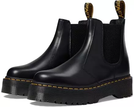 Ботинки Dr. Martens 2976 Quad Smooth Leather Platform Chelsea, цвет Black Polished Smooth