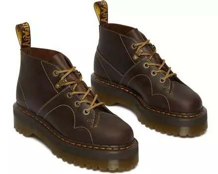 Ботинки Dr. Martens Church Quad Archive, цвет Dark Brown Crazy Horse