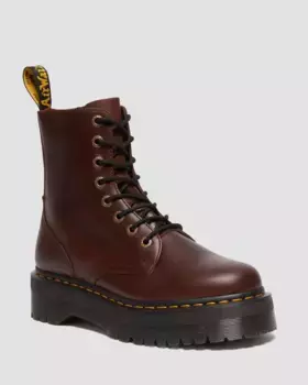 Ботинки Dr. Martens Jadon на кожаной платформе с подтяжками, темно-коричневый