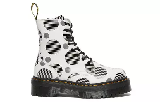 Ботинки Dr.Martens Jadon Polka Dot Smooth Leather Platform Boots 'White Black' Women's