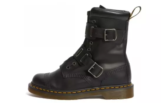 Ботинки Dr.Martens Quynn Smooth Leather Buckle Lace Up Boots 'Black'