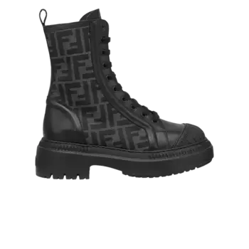 Ботинки Fendi Wmns FF Motif Domino Biker Boot Black, черный