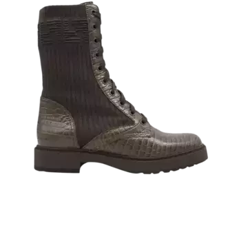 Ботинки Fendi Wmns FF Rockoko Biker Boot Brown Croc, коричневый