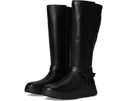 Ботинки FitFlop F-Mode Folded-Knot Flatform Tall Stretch Boots, черный