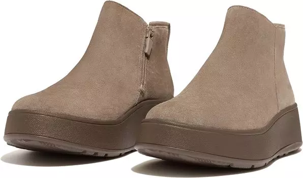 Ботинки FitFlop F-Mode Suede Flatform Zip Ankle Boots, цвет Minky Grey