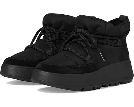 Ботинки FitFlop F-Mode Water-Resistant Fleece-Lined Mesh Flatform Laced Booties, черный