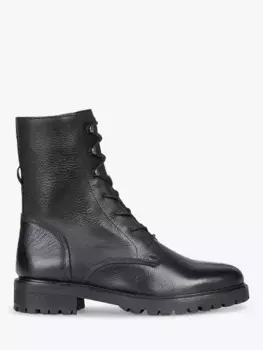 Ботинки Geox D Hora E Lace Up Wide Fit Leather Biker, черный