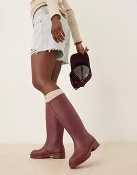 Ботинки Ginny welly от ASOS DESIGN бордового цвета