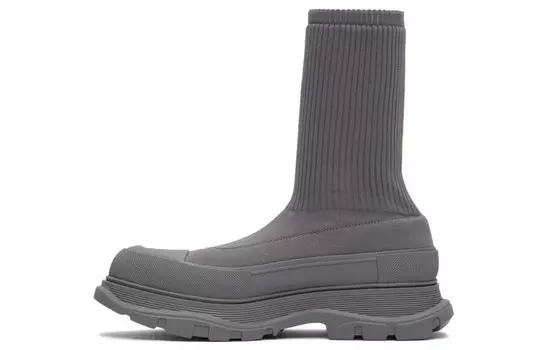 Ботинки Graffiti Knit Tread Slick Boot серые Alexander Mcqueen