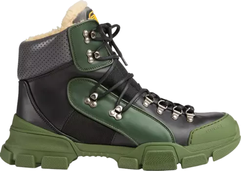Ботинки Gucci Flashtrek High Black Green, черный