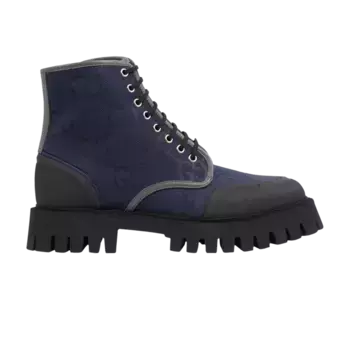 Ботинки Gucci Lace Up Boot Maxi GG - Navy, синий