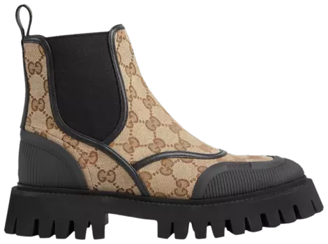Ботинки Gucci Wmns Ankle Boot 'GG Canvas - Beige Ebony', кремовый