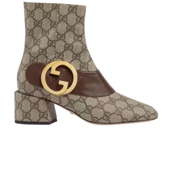 Ботинки Gucci Wmns Blondie Ankle Boot 'GG Canvas - Beige', кремовый