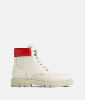 Ботинки Haddock со шнуровкой Bottega Veneta, белый/темно-красный