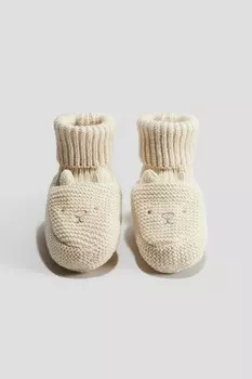 Ботинки хлопковой вязки H&M, бежевый