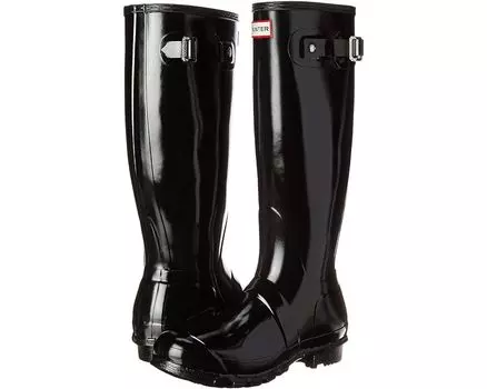 Ботинки Hunter Original Tall Gloss Rain, цвет Black Gloss
