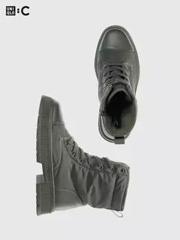 Ботинки из фугу на шнуровке Uniqlo, зеленый