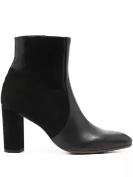 Ботинки из кожи и замши с блочным каблуком высотой 85 мм Chie Mihara, черный