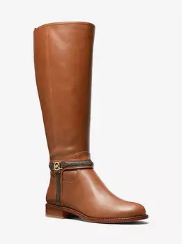 Ботинки из кожи Mindy с фирменной отделкой и широкими голенями Michael Kors, мультиколор