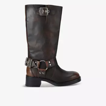 Ботинки из кожи с пряжками Beau Steve Madden, коричневый