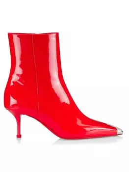 Ботинки из лакированной кожи на молнии до щиколотки Alexander Mcqueen, красный