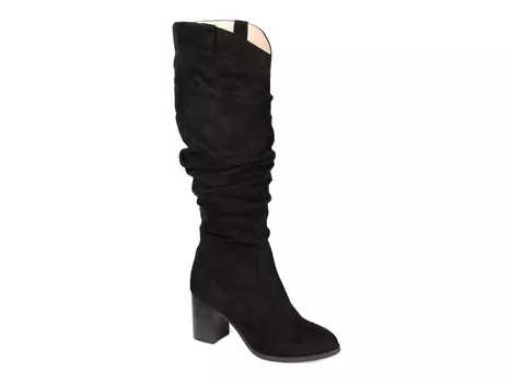 Ботинки Journee Collection до голени из искусственной замши, черный