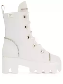 Ботинки Juliett на шнуровке Giuseppe Zanotti, белый