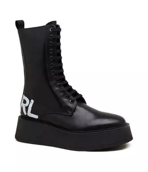 Ботинки Karl Lagerfeld высокие кожаные, черный