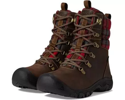 Ботинки KEEN Greta Boot Waterproof, цвет Dark Brown/Red Plaid