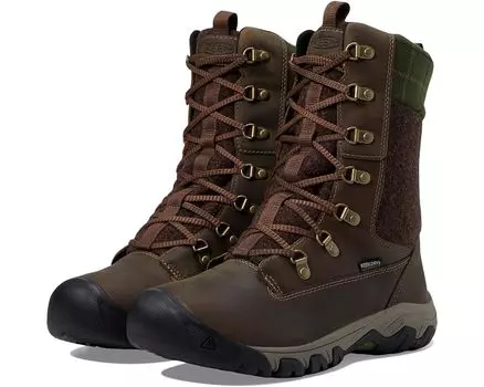 Ботинки KEEN Greta Tall Waterproof, цвет Dark Earth/Green Plaid