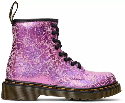 Ботинки Kids Pink 1460 Crinkle для больших детей Dr. Martens
