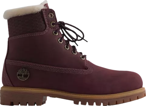 Ботинки Kith x 6 Inch Premium Shearling Boot Burgundy, красный