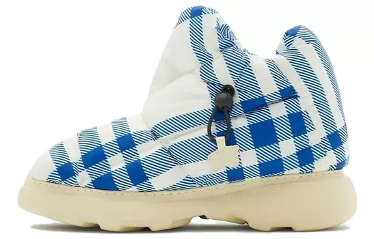 Ботинки клетчатые Burberry с завязками, синий / белый