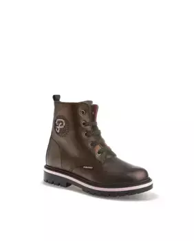 Ботинки кожаные для девочек с застежкой-молнией Pablosky, коричневый