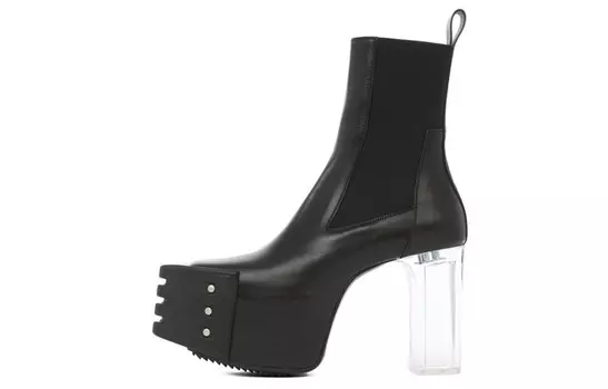 Ботинки кожаные Rick Owens на платформе, черный