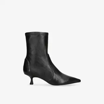 Ботинки кожаные Stuart Weitzman Naomi на каблуке, черный