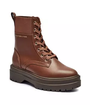 Ботинки кожаные Tommy Hilfiger треккинговые, коричневый