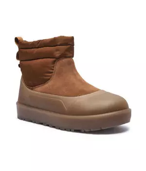 Ботинки кожаные Ugg Classic зимние, коричневый