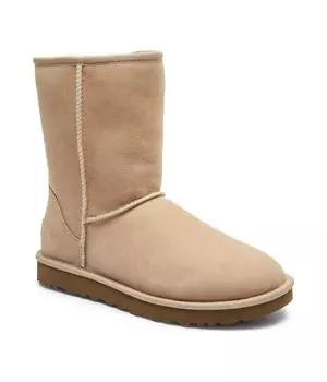 Ботинки кожаные Ugg W Classic Short II зимние, бежевый