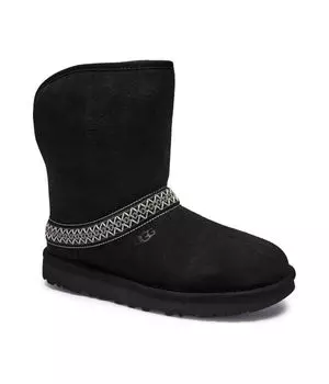 Ботинки кожаные зимние Ugg с добавлением шерсти, черный