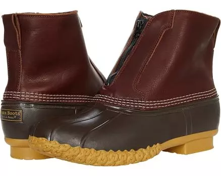 Ботинки L.L.Bean Bean 8" Zip Front Fleece Lined, цвет Dark Earth/Bean Boot Brown/Gum/Rust Orange