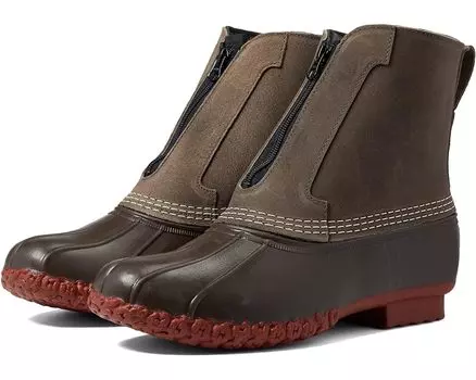 Ботинки L.L.Bean Bean 8" Zip Front Fleece Lined, цвет Dark Cement/BBB/Brick/Rust Orange Plaid