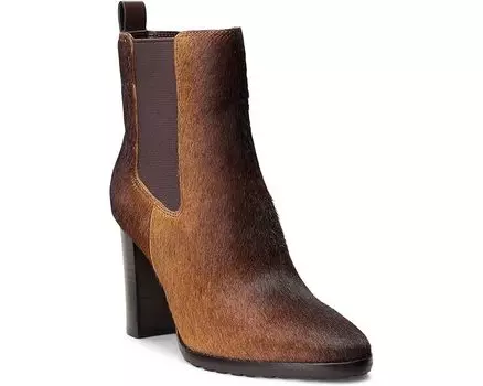 Ботинки LAUREN Ralph Lauren Mylah Ombr Haircalf Bootie, цвет Dark Brown Ombre/Chestnut Brown