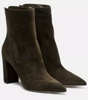 Ботинки Lyell 85 до щиколотки из замши Gianvito Rossi, Dark Olive