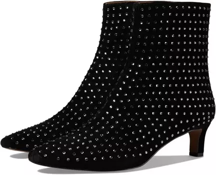 Ботинки Madewell The Dimes Kitten-Heel Boot in Crystal-Embellished Suede, цвет True Black Multi