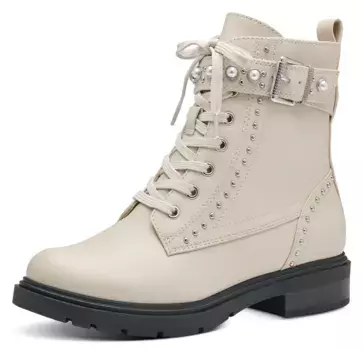 Ботинки MARCO TOZZI на шнуровке с изысканным декором, кремовый