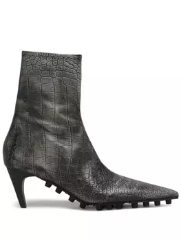 Ботинки Marni Spike из кожи с эффектом крокодила, черный