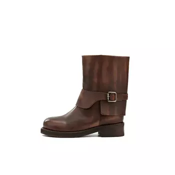 Ботинки Martin Boot женские Goomet, цвет Black water washed horse leather